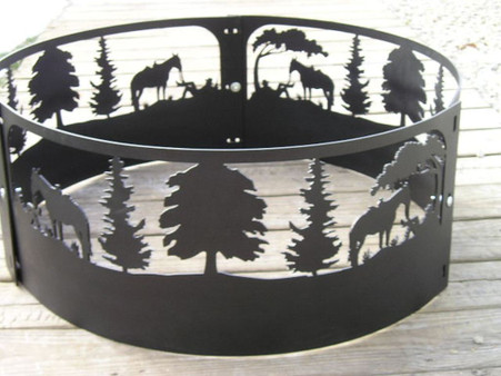 Cowboy Horse Lazy Days Campfire Fire Pit Ring CNC Plasma Cut from heavy gauge steel.