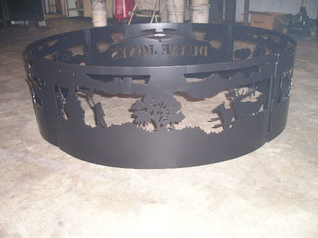 Indian Chief Elk Campfire Fire Pit Ring CNC Plasma Cut from heavy gauge steel.