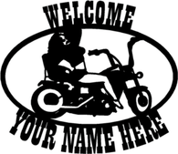 Harley Chick personalized welcome sign. CNC Plasma Cut from heavy gauge steel