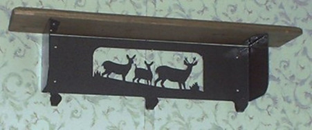 Deer Scene Wall Shelf Rustic home decor