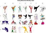 Boxing, MA, Wrestling Clipart