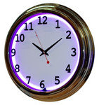 17 "Single Neon purple wall clock.  We can customize the face to suit your needs. Have a picture of a classic car, favorite pet, person, or scene, we can insert that as the clock face. Makes a great personal gift.