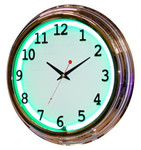 17 "Single Neon green wall clock.  We can customize the face to suit your needs. Have a picture of a classic car, favorite pet, person, or scene, we can insert that as the clock face. Makes a great personal gift.