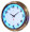 17 "Single Neon blue wall clock.  We can customize the face to suit your needs. Have a picture of a classic car, favorite pet, person, or scene, we can insert that as the clock face. Makes a great personal gift.