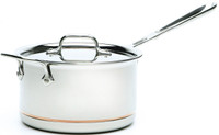 All-Clad Copper Core Irregular 4 qt. Sauce Pan with Lid and Loop-small bumps