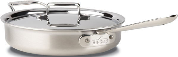 All-Clad d5 Brushed Stainless Saute Pan, 3-quart | cookwarenmore.com