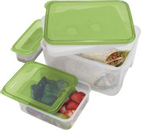 Oggi Chill To Go Food Container with Two Side Containers and Removable Freezer Pack