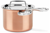 All Clad C2  Copper 2 Qt Sauce Pan with lid