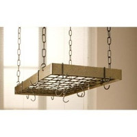 Rogar Hammered Bronze rectangular Pot Rack with Brass accessories  30 x15 inches