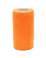 4 Inch by 5 Yards Orange Non-Latex Cohesive Bandage Wrap 18 RL/CS