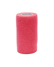 4 Inch by 5 Yards Pink Non-Latex Cohesive Bandage Wrap 18 RL/CS