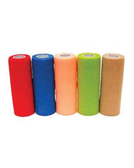 6 Inch by 5 Yards Assorted Colors Non-Latex Cohesive Bandage Wrap, 12 RL/CS (Only $2.71 EA!)