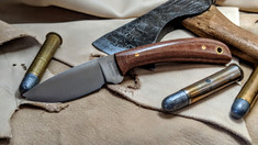 Hess Knifeworks - Caper - Brown  Micarta Handles 