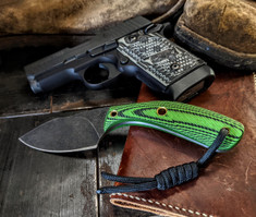 Smith & Sons Knife Company - APEX - Toxic Green/Black G10 Handles - Darkened/Stonewashed D2 Steel Blade - NEW