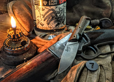 Smith & Sons Knife Company - Brave - Oiled Bocote Wood  Handles - 7 - D2 Tool Steel - NEW