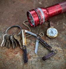 Great Eastern Cutlery - GEC -  #05 Keychain Knife - Sambar Stag Handles - Sheepfoot Blade