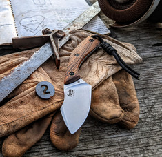 Smith & Sons Knife Company - APEX - Oiled Bocote Wood Handles -2- Darkened/Stonewashed D2 Steel Blade - NEW