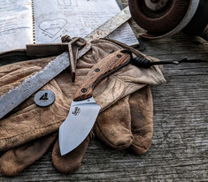 Smith & Sons Knife Company - APEX - Oiled Bocote Wood Handles -4- Darkened/Stonewashed D2 Steel Blade - NEW