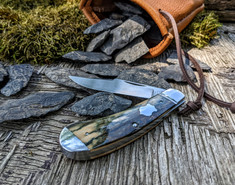 Excelsior Knife Company - Derby Day Trapper - PROTO -Mammoth Bark Ivory  Handles - Custom by Andy Fannin - Proto