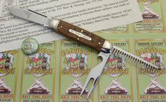 Great Eastern Cutlery - Fairway and Clubhouse Golf Tool Knife - Sawcut Whiskey Barrel Oak Handles - NEW RELEASE