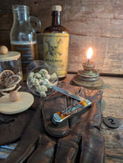 TITUSVILLE CUTLERY - T he Lexingtonian -NICE Coffin Jack Pattern- Genuine Amber Stag Handles -2-1095 High Carbon Steel Blades -NEW !!