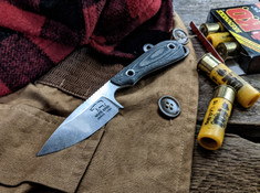 White River Knives - M1 Caper- Black and Olice Drab Linen Micarta Handles - CPM S35VN Steel Blade - NEW