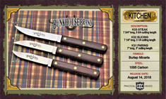 Great Eastern Cutlery - K33 - Steak Knife - Brown Burlap Micarta Handles - "S" Knives