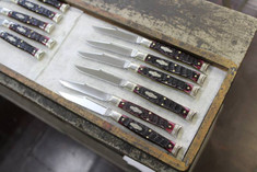 Great Eastern Cutlery -Northfield - Fish Tail Knife  - Black Plum Jig Bone Handles - NEW