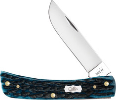  Case Cutlery - Sod Buster Jr. -Pocket Worn  Mediterranean Blue Jig Bone Handles - New