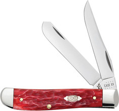 Case Cutlery - Mini Trapper - Dark Red Peach Seed Jig Bone Handles - New