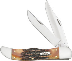 Case Cutlery -Folding Hunter -6.5  Burnt Stag Bone  Handles  - New