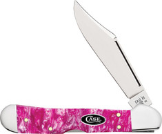 Case-Mini Copperlock - Pink Crackle Smooth Kirinite Handles - New