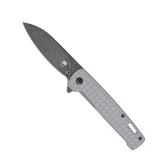 Cobratec Knives - Rhino - Lner Lock - Textured Grey Aluminum Handles - Stonewashed D2 Steel  -NEW
