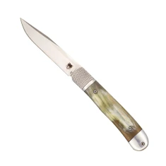 Cobratec Knives - Trapper Hidden Release  Auto - Golden Horn Handles - D2 Steel Blade  -NEW RELEASE!!