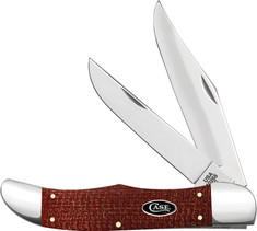 Case Cutlery -Folding Hunter -Dark Red Micarta Handles  - Carbon Steel - NEW