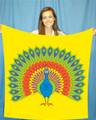45 Inch Peacock Production Silk for Magic Tricks