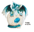 GSC71469 - 4" Aquamarine Dragon with Crystal in Egg Shell