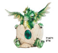 GSC71471 - 5" Green Dragon with Crystal in Egg Shell