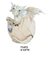 GSC71472 - 4" White Dragon with Crystal in Egg Shell