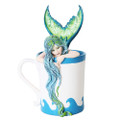 PT10539 - 5.25" Ceramic Amy Brown Teacup Faeries - Morning Bliss Mermaid