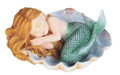 GSC91880 - 2" Mermaid Baby Asleep in Shell Green