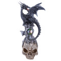 PT11166 - 9.625" Black Dragon on Skull