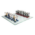 PT11865 - 3.75" Army vs Navy Chess Set with Glass Board