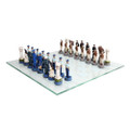 PT11866 - 3.75" Air Force vs Marine Chess Set with Glass Board