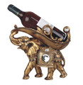 GSC88216 - 11.25" wide Golden Thai Elephant Wine Holder