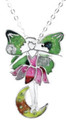 Y2565 - Pink and Green Fairy Pendant