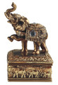 GSC88211 - 6" Golden Thai Elephant Trinket Box