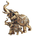 GSC88214 - 9.25" Golden Thai Elephant with Calf