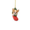 PT12015 - 2.75" Chihuahua Christmas Stocking Hanging Ornament