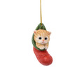 PT12018 - 2.75" Kitten Christmas Stocking Hanging Ornament